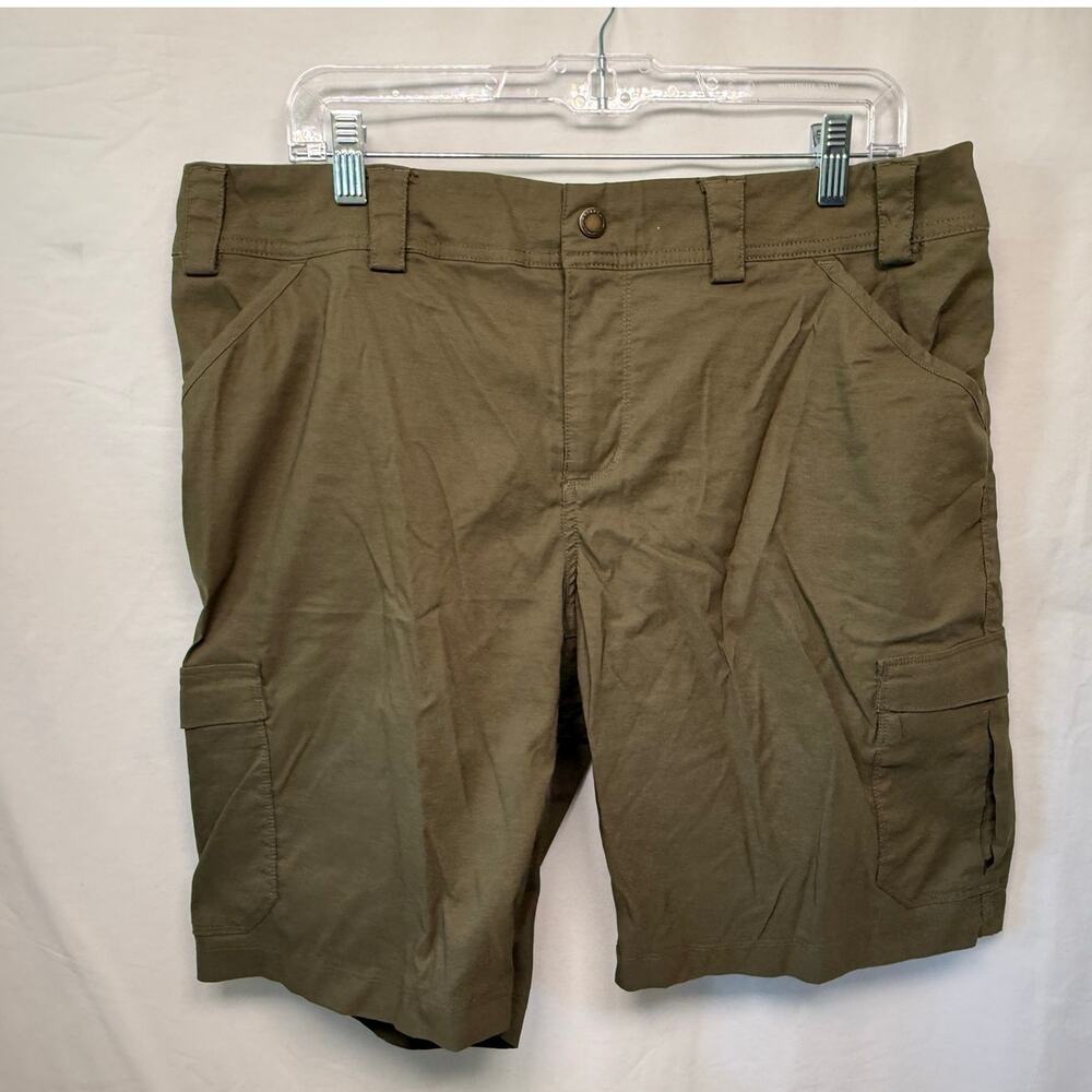Duluth Trading Women's Dry on the Fly 10" Mid Rise Shorts, Olive Green, Size 16